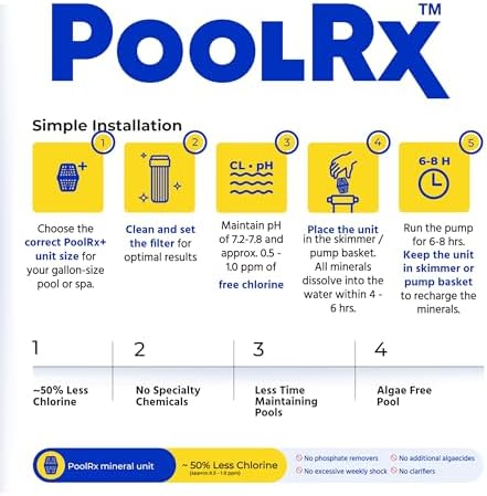 PoolRx Pool Unit #101066 6 Month Algaecide Treats 20k-30k gallons, Black