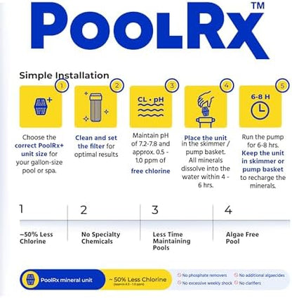 PoolRx Pool Unit #101066 6 Month Algaecide Treats 20k-30k gallons, Black