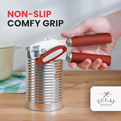 Zulay Kitchen Manual Can Opener with Bottle Opener with Turn Knob