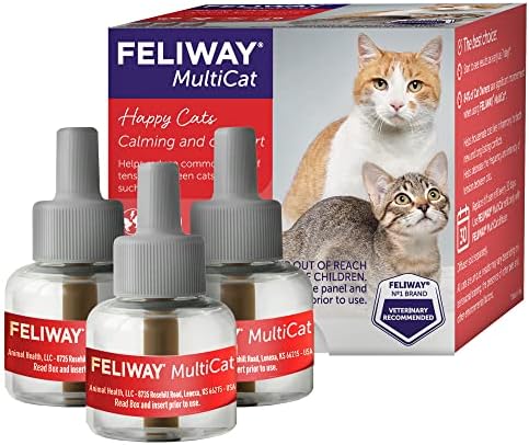 FELIWAY® MultiCat 3 x 30 Day Cat Calming Refills for Pheromone Diffuser, 3 x 48ml Value Pack- Helps Reduce Conflicts and Signs of Tension in Multi-Cat Households