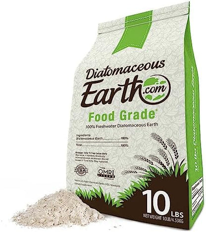 DiatomaceousEarth 10 LBS Food Grade Diatomaceous Earth - 100% Organic All Natural Diamateous Powder - Diametaceous for Humans is Safe Around Children
