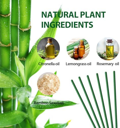 KICKOUTOR® Mosquito Repellent Outdoor Patio 120 PCS Citronella Oil Mosquito Incense Sticks Natural Organic Mosquito Barrier Mosquito Repeller for Backyard Travel Camping Indoors Gnat Mosquito Control