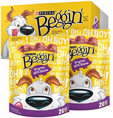 Purina Beggin' Strips Dog Treats, Original With Bacon Flavor - (Pack of 2) 26 oz. Pouches