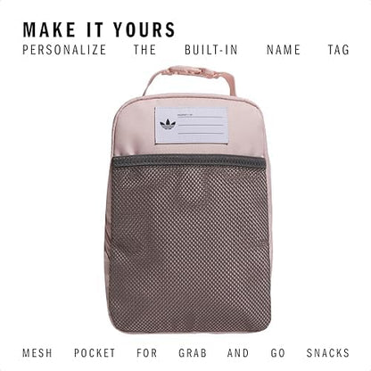 adidas Santiago Lunch Bag Cooler for Women and Men, Insulated Food Container Box with Mesh Pocket, Sandy Pink/White/3.0, One Size