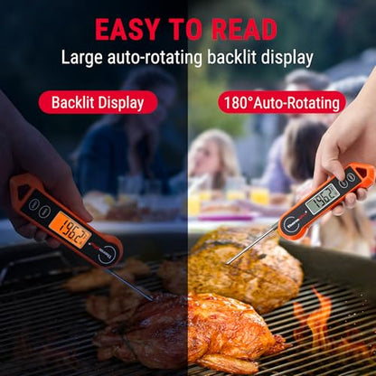 ThermoPro TP19H Digital Meat Thermometer for Cooking with Ambidextrous Backlit and Motion Sensing Kitchen Cooking Food Thermometer for BBQ Grill Smoker Oil Fry Candy Instant Read Thermometer