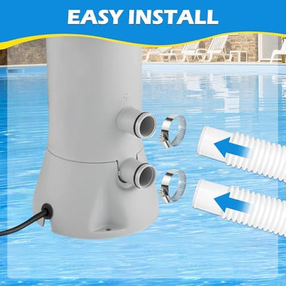 3 Pcs 1.25" Pool Hose, 59" Long Accessory Pool Pump Replacement Hoses, Compatible with All Above Ground Pool Filter Pumps that Use 1 1/4 Diameter Hoses