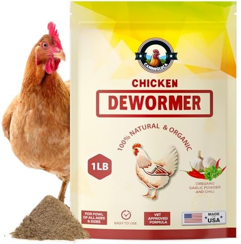 Chicken Dewormer Powder, All-Natural Health Formula, 1LB Pouch, US-Made,Safe for Eggs, Effective for All Ages & Sizes, Chicken Wormer, Poultry Medicine Supplies, Prevents and Relieves Worm