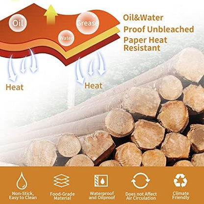 Air Fryer Disposable Paper Liner, 100PCS Food Grade Parchment Liners for Ninja DZ201,Ninja Foodi Dual Air Fryer Accessories Baking Paper (9 * 6, Natural)