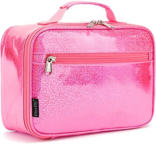 FlowFly Kids Lunch box Insulated Soft Bag Mini Cooler Back to School Thermal Meal Tote Kit for Girls, Boys,Pink