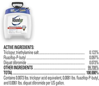 Roundup Weed and Grass Killer₄ with Pump 'N Go 2 Sprayer, Use in and Around Flower Beds, Trees & More, 1.33 gal.