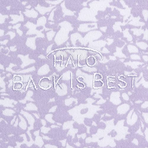 HALO SleepSack, 100% Cotton Wearable Blanket, Swaddle Transition Sleeping Bag, TOG 0.5, Aster Flowers-purple, Medium, 6-12 Months