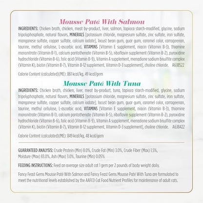 Fancy Feast Gems Pate Cat Food Mousse and a Halo of Savory Gravy Wet Cat Food Variety Pack - (Pack of 12) 4 oz. Boxes