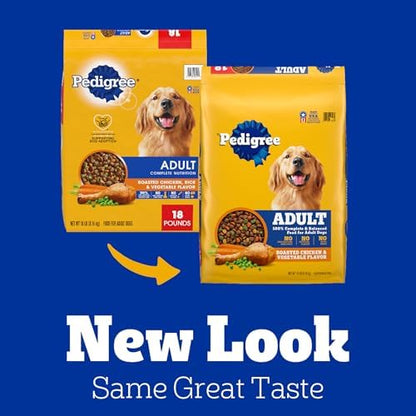 Pedigree Complete Nutrition Adult Dry Dog Food, Roasted Chicken & Vegetable Flavor, 18 lb. Bag