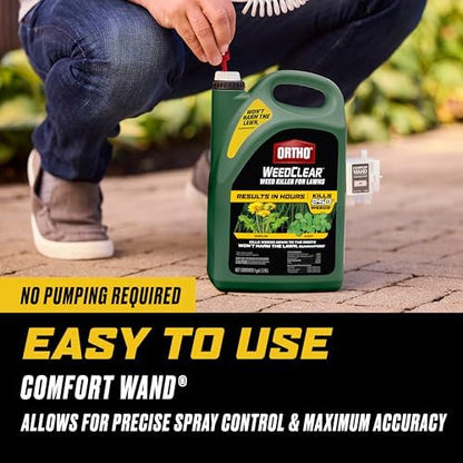 Ortho WeedClear Weed Killer for Lawns with Comfort Wand, Kills More than 250 Weeds including Dandelion and Clover, 1 gal.