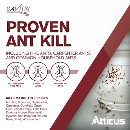Atticus Savitri Ant Gel Bait (4 x 30 Grams) - Indoor and Outdoor Use - Indoxacarb Ant Killer