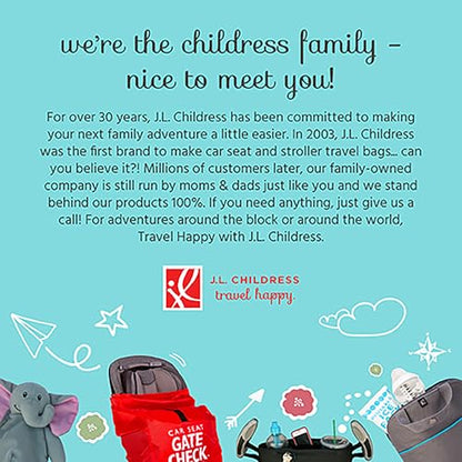 J.L. Childress Gate Check Bag for Car Seats - Travel Bag for Airplane - Includes AIRTAG Holder - Fits All Baby Car Seats, Infant Carriers & Child Booster Seats, Black