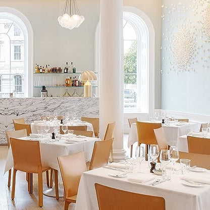 sancua 6 Pack White Tablecloth 60 x 84 Inch, Rectangle Table Cloth for 4ft Tables - Stain and Wrinkle Resistant Washable Polyester Table Cover for Dining Wedding Banquet Party Buffet Restaurant