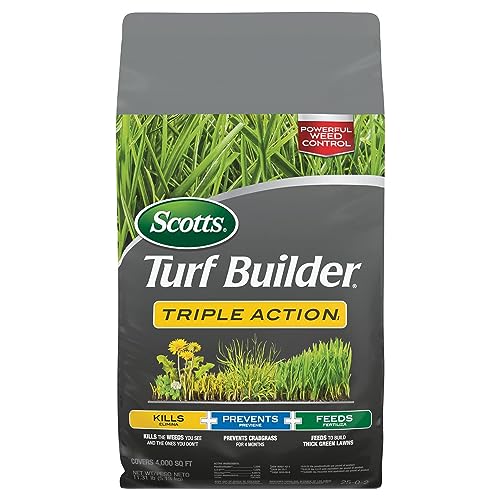 Scotts Turf Builder Triple ActionI, Weed Killer and Preventer Plus Lawn Fertilizer, 4,000 sq. ft., 11.31 lbs.