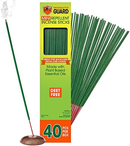 Mosquito Repellent Outdoor Patio Sticks 40 Pcs, 30Hrs Protection - Natural Mosquito Repellent Citronella Incense Sticks, Backyard Travel Camping Bug Repellent Outdoor & Indoors Gnat Mosquito Control