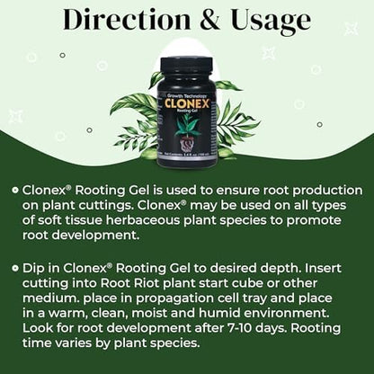 Clonex Rooting Gel - High-Performance Rooting Compound for Plant Cuttings, Contains IBA, Promotes Root Initiation and Development, Ideal for Propagation of Plant Cuttings - 100ml