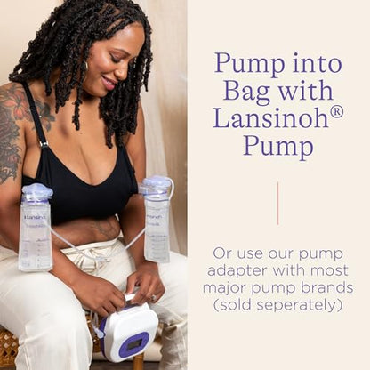 Lansinoh Breastmilk Storage Bags, 200 Count Value Pack, Baby Essentials, Fast Freeze & Thaw Breast Milk Bags for Baby Bottle Feeding, Superior Strength & Stretch, 6 Ounce