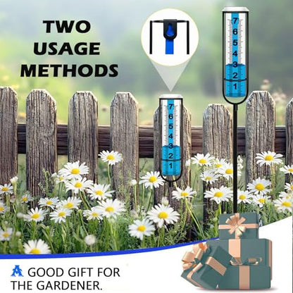 JMBay Rain Gauge Outdoor, Accurate rain gauges Outdoors Best Rated, Tall rain Gauge for Yard with Stake, Decorative rain Measure Gauge for Garden, Deck, Lawn with Large Numbers, Adjustable Height