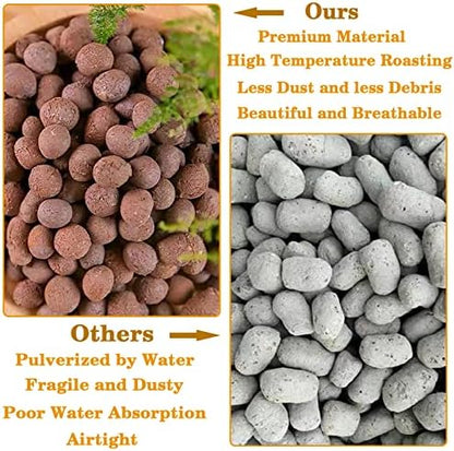 Legigo 10 LB Organic Leca Clay Pebbles for Plants, 4mm-16mm 100% Natural Leca Balls for Indoor Plants, Hydroton Clay Pebbles for Plants Hydroponic Aquaponics Growing Orchid Drainage Terrarium