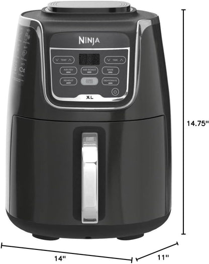 Ninja Air Fryer XL, 5.5 Qt. Capacity that can Air Fry, Air Roast, Bake, Reheat & Dehydrate, with Dishwasher Safe, Nonstick Basket & Crisper Plate and a Chef-Inspired Recipe Guide, Grey, AF150AMZ