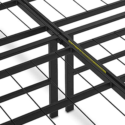 Amazon Basics Bed Frame with Storage, Foldable Metal Platform, Sturdy Steel, No Box Spring Needed, 14-inch High, Tool-Free Setup, Queen Size, Black
