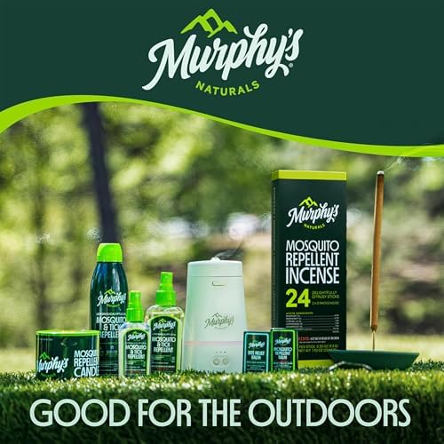 Murphy’s Naturals Mosquito Repellent Incense Sticks, 24 Count, DEET Free Insect Repellent with Citronella for Outdoor Yard, 2.5+ Hours per Stick
