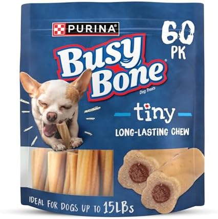 Purina Busy Bone Adult Toy Breed Dog Chew Bone Treats, Tiny - 60 ct. Pouch