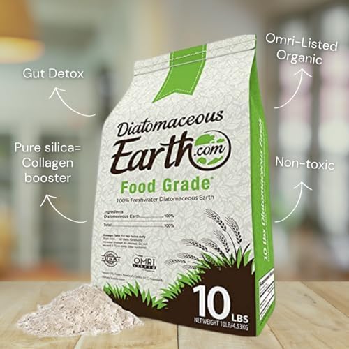 DiatomaceousEarth 10 LBS Food Grade Diatomaceous Earth - 100% Organic All Natural Diamateous Powder - Diametaceous for Humans is Safe Around Children