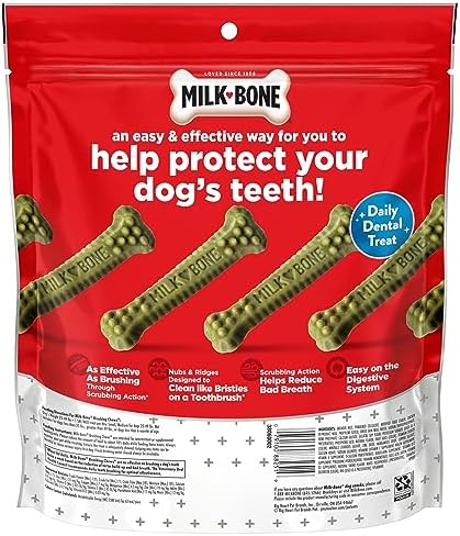 Milk-Bone Brushing Chews Daily Dental Dog Treats, Fresh Mint Flavor, Small/Medium, 25 Count