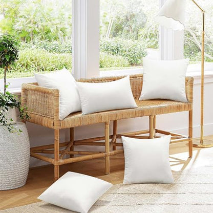 Ashler Outdoor Pillows, 18 x 18 Pillow Inserts Set of 4, Waterproof Throw Pillow Inserts Hypoallergenic for Patio, Water Resistant Indoor Outdoor Decorative