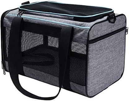 Vceoa 17.5x11x11 Inches Cat, Dog Carrier for Pets Up to 16 Lbs, Soft-Sided Cat Bag Animal Carriers Travel Puppy Carry As a Toy of Fabric Pet Home