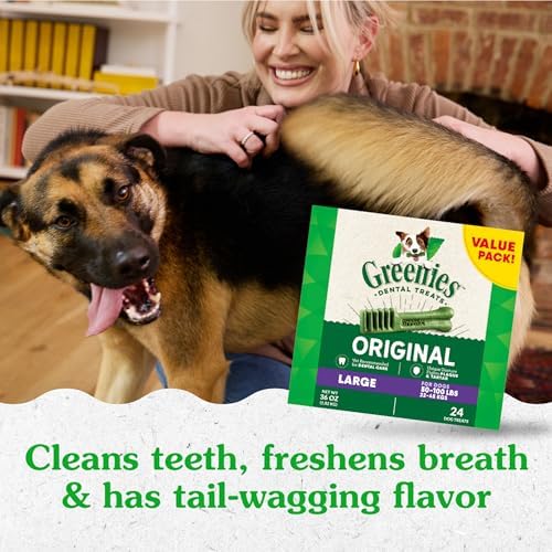 Greenies Original Large Dental Dog Treats, 36 oz. Pack (24 Treats)