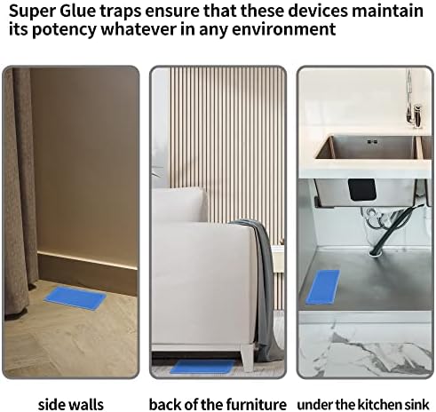 LULUCATCH Super Glue Traps 12 Pack for Mice & Snakes, Larger, Heavier Sticky Traps with Non-Toxic Glue. Sticky Mouse Traps Indoor, Easy to Set, Pet Safe Pest Control