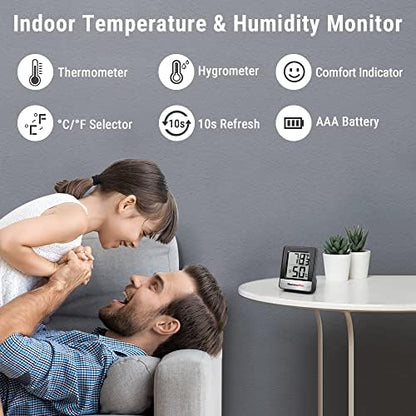 ThermoPro TP49 Digital Hygrometer Indoor Thermometer Humidity Meter Room Thermometer with Temperature and Humidity Monitor Mini Hygrometer Thermometer
