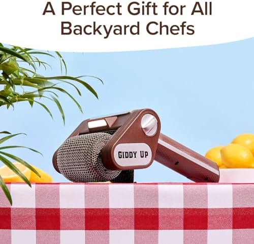 HorsePower Giddy Up Grill Cleaner AS-SEEN-ON-TV! – Cordless, Rechargeable BBQ Tool with 350 RPM Stainless Roller, LED Light – Patents Pending – From BulbHead, a Family-Owned American Brand