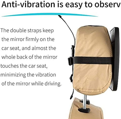 Funbliss Rear Facing Car Seat Mirrors - Shake-proof & Shatterproof Baby Car Mirror for Backseat - Clear Wide View, Easy Install, 2 Pack for Multiple Kids