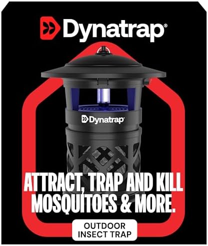 DynaTrap DT2030SR Fly Traps Outdoor - Mosquito & Flying Insect Killer for 1 Acre – Kills Flies, Gnats, Wasps - Bug Zapper Alternative - Black