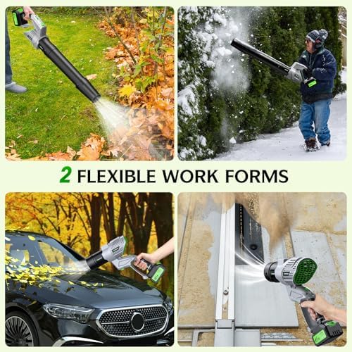 Electric Leaf Blower Cordless, 900,000 RPM, 2 x 4.0Ah Batteries & Charger, Handheld Leaf Blowers for Lawn Care, 5 Speed Mode, Portable Lightweight Grass Blower for Yard, Patio & Outdoor Use (Gray)