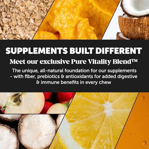 Multivitamin Dog Supplement, Glucosamine chondroitin for Dogs, Probiotics, Omega Fish Oil, Dog Supplements & Vitamins, Vitamins for Skin and Coat Allergies, (Peanut Butter 90 ct)