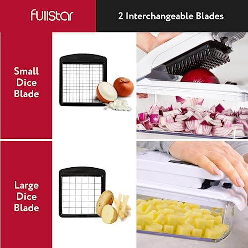 Fullstar The Original Pro Chopper - Vegetable Chopper and Spiralizer, Food Chopper with Container, Fruit Slicer, Kitchen Gadgets & Accessories, Home Essentials (2 in 1, White)
