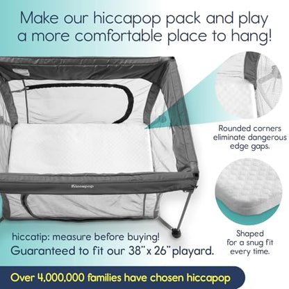 hiccapop Pack and Play Mattress Pad (38"x26"x1.5"), Playard Pad, Portable Crib Mattress, 1.5" Thick