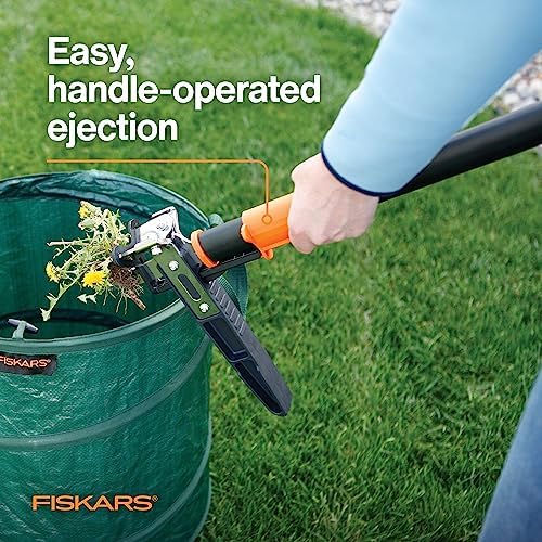 Fiskars 3-Claw Stand Up Weed Puller Tool, Gardening Weeder, Hand Weeding Tool with 39" Long Ergonomic Handle with Easy-Eject Mechanism
