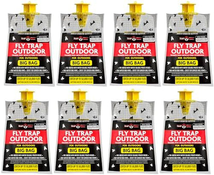 8 Pack Big Bag Fly Bag Trap - Fly Bags Outdoor Disposable Fly Trap Bag - Fly Trap Disposable Horse Fly Traps Outdoor - Fly Trap Bags Outdoor Net