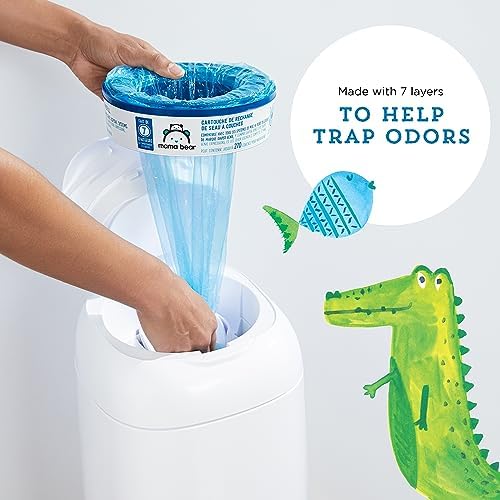 Amazon Brand - Mama Bear Diaper Pail Refills for Diaper Genie Pails, Unscented, 1080 Count (4 Packs of 270 Count)