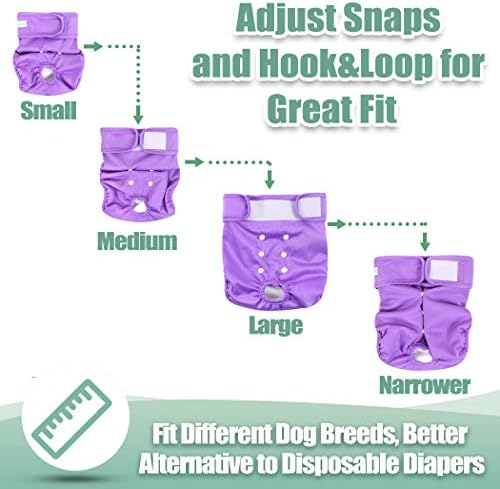 wegreeco Washable Reusable Premium Female Dog Diapers, Medium Large Small Dog Doggie Puppy & Doggy Diapers Female,Period Panties in Heat (Pack of 3, Large)