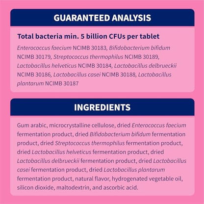 Nutramax Proviable Probiotics for Dogs, Daily Digestive Health Supplement with Multiple Strains of Bacteria, Dog Probiotics Plus Prebiotics, 60 Chewable Tablets